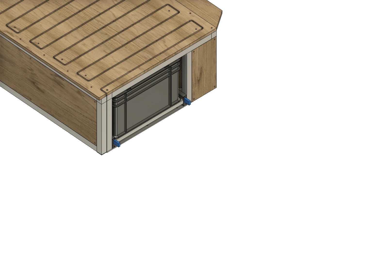 後方へ引き出したユーロコンテナ